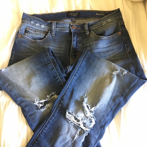 judy blue adelene distressed girlfriend jean